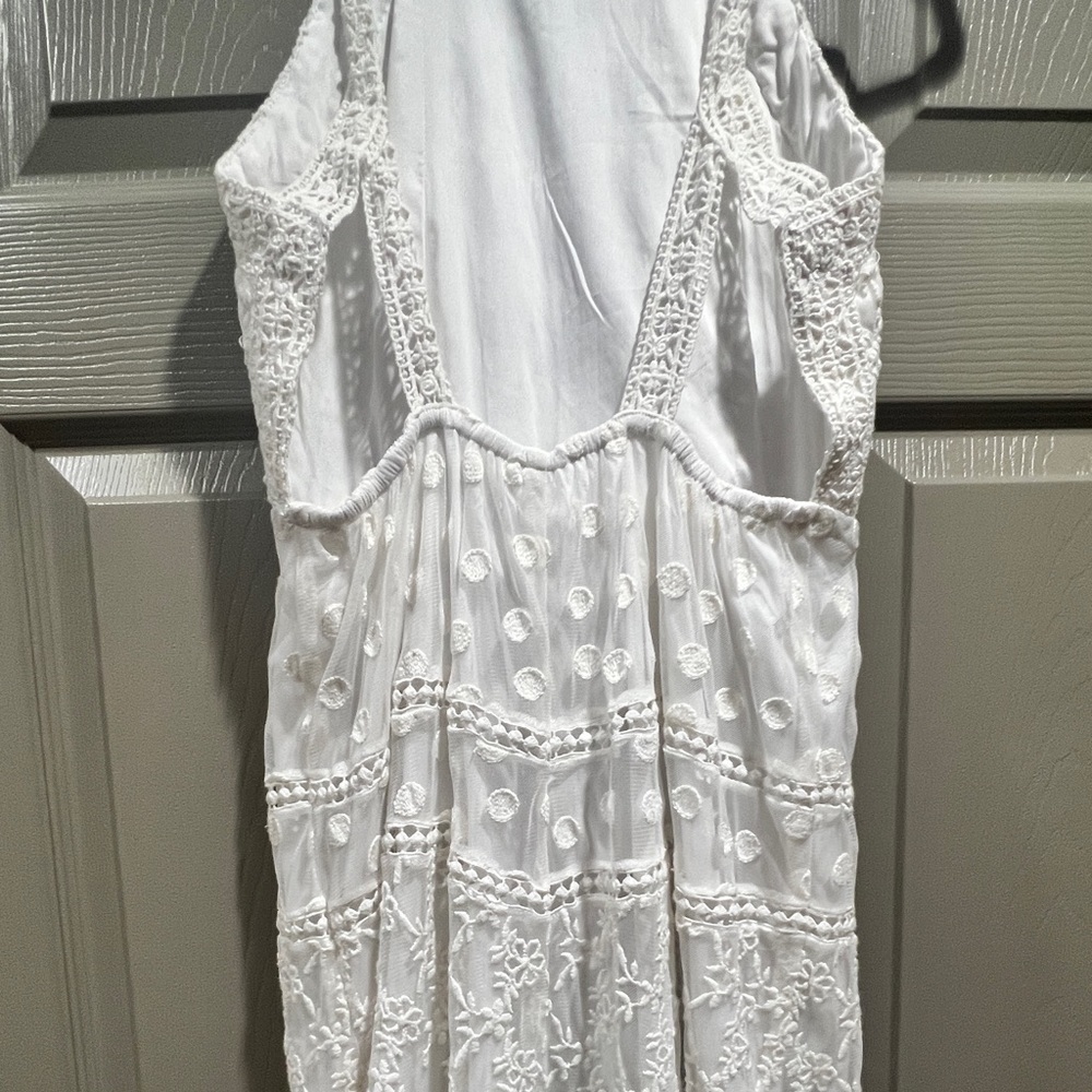 Tularosa White Sleeveless Boho Lace Maxi Dress Size XS - Picture 6 of 8